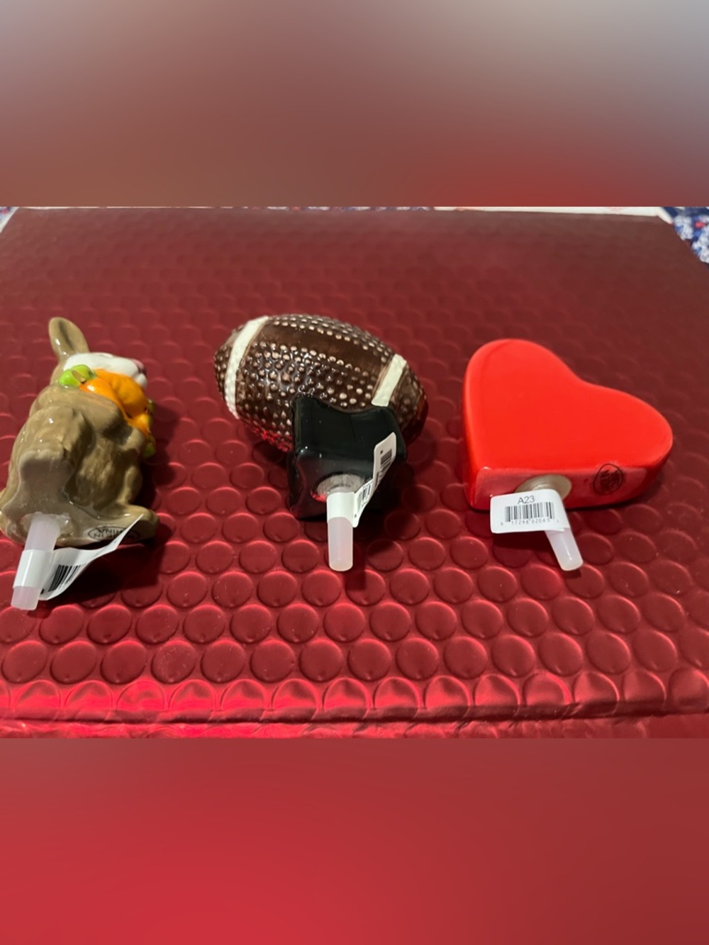 Red Heart and Football and Rabbit Nora Fleming Minis